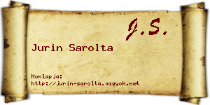 Jurin Sarolta névjegykártya